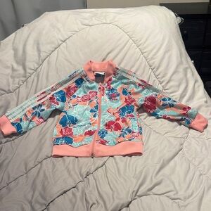 adidas Kids Floral Jacket - Pink and Blue